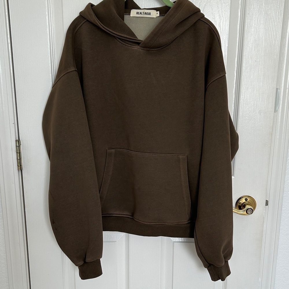 Realtakai Brown Hoodie with Front Pocket | UNISEX | MEDIUM